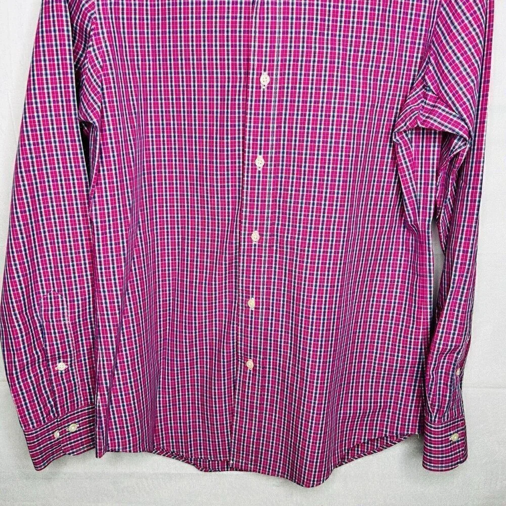 Polo Ralph Lauren Button-Down Shirt Men's Sz 14.5 32/33 Pink Plaid